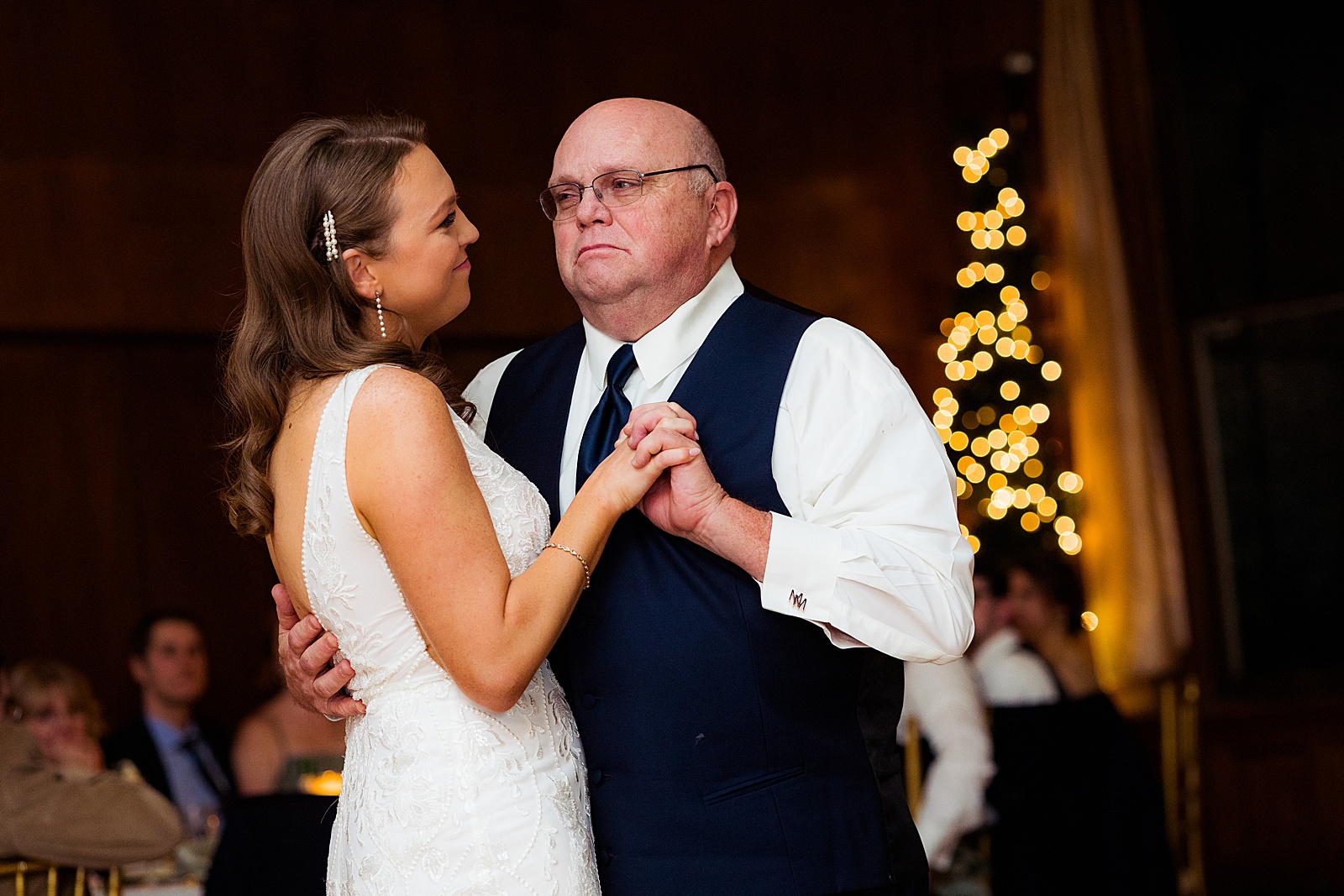 winter wedding at overhills mansion in Baltimore maryland father daughter dance