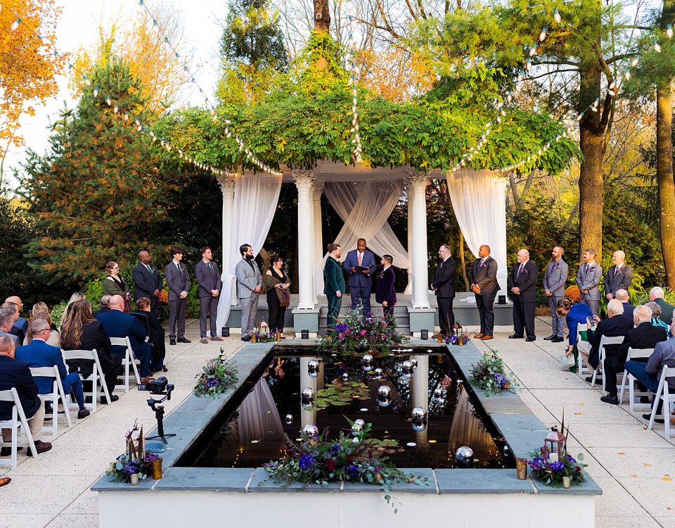 Photograph of an LGBTQ+ wedding ceremony at Ceresville Mansion in Frederick, Maryland.
